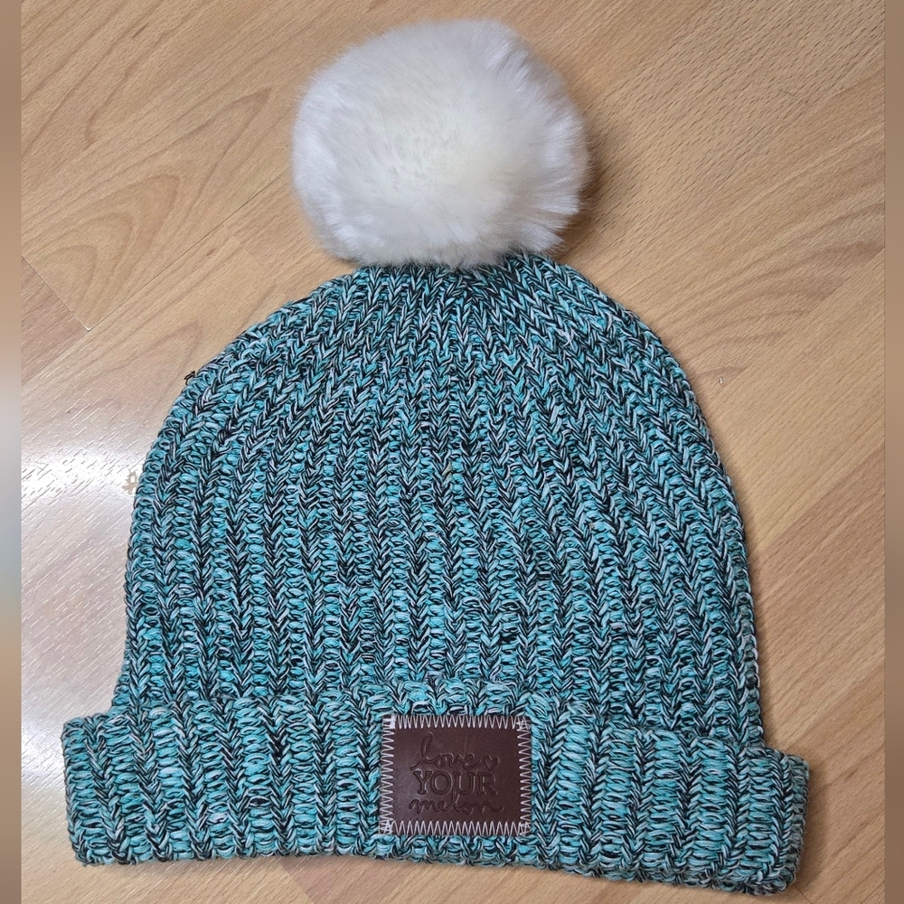 Love Your Melon Beanie with White Pom